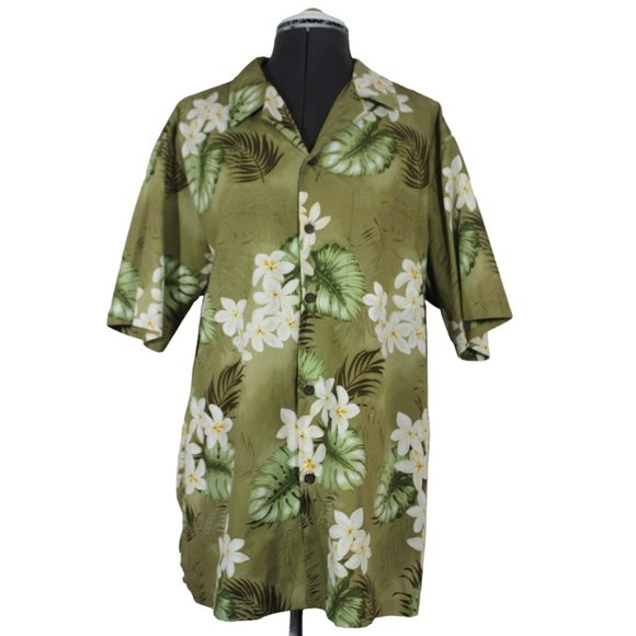 Vintage RJC floral tropical Hawaiian‎ short sleeve button front shirt L - Picture 1 of 13